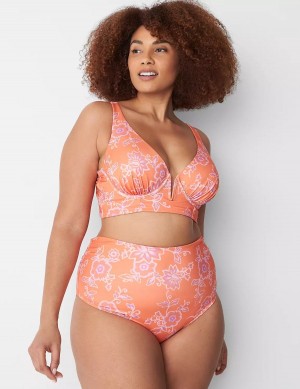 Pink Lane Bryant Foldover-Waist High-Leg Swim Women Briefs | RDK3937QX