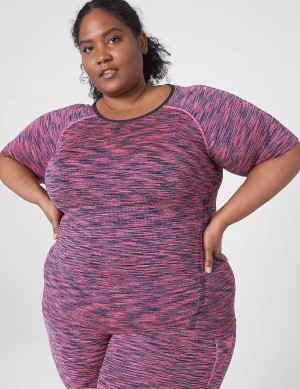 Pink Lane Bryant LIVI Seamless Fitted Spacedye Top Women T Shirts | DKW896BT