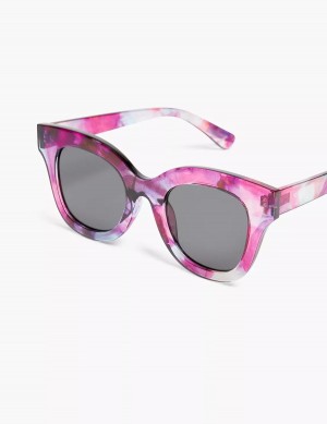 Pink Lane Bryant Pink & Purple Watercolor Cateye Women Sunglasses | LTX2493VK