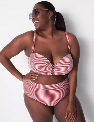 Pink Lane Bryant Seersucker Swim Women Briefs | AGM658ZS