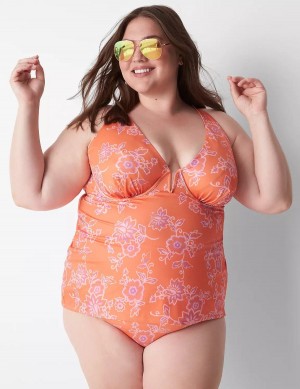 Pink Lane Bryant Underwire V-Wire Swim Tankini Women Bikini Top | TNS7486QK