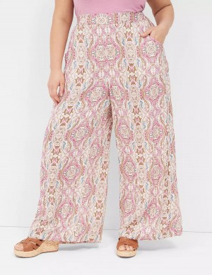 Pink Lane Bryant Wide Leg Vacation Women Pants | HRF6955QS