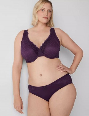 Purple Lane Bryant No-Show Lace-Back Women Hipster Panty | KMG8421WV