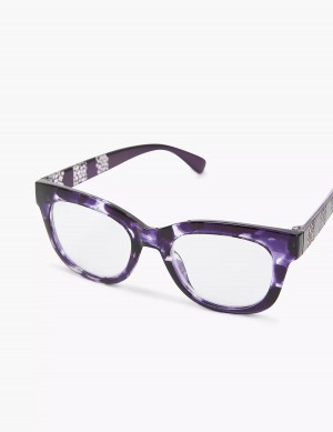 Purple Lane Bryant Purple Animal Print Cateye Reading Women Glasses | FEH2540JM