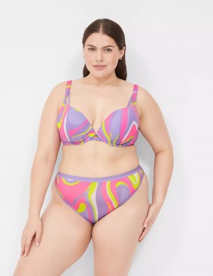 Purple Multicolor Lane Bryant Boost Plunge Women Bralettes | CGN778UI