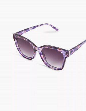 Purple Multicolor Lane Bryant Purple Floral Cateye Women Sunglasses | NDW4332AA