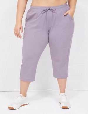 Purple Olive Lane Bryant LIVI Knit Capri Women Pants | XBY3885KL