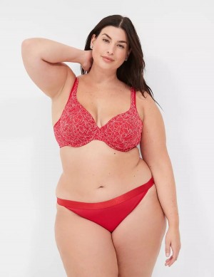 Red Lane Bryant Demi with Lace Women Unlined Bra | VGZ4759AW