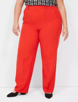 Red Lane Bryant Perfect Drape Pull-On Straight Women Pants | YBH845QV