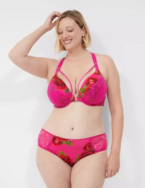 Rose Fuchsia Lane Bryant Lace-Back Women Cheeky Panty | VRU2371DQ