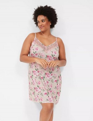 Rose Pink Lane Bryant DreamyCool Lace-Trim Chemise Women Dress | JEG185FW