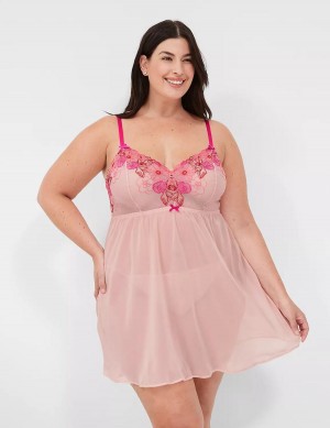 Rose Pink Lane Bryant Embroidered Babydoll Women Dress | XDN5621UT