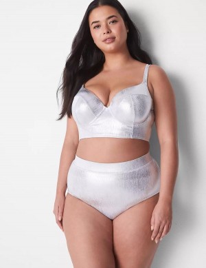 Silver Lane Bryant Foil Swim Women Briefs | ZSA4296SI