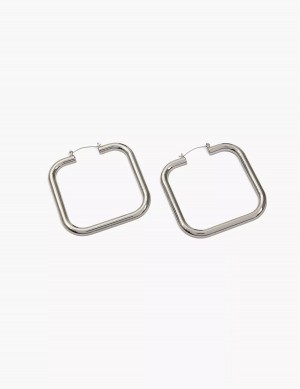 Silver Lane Bryant Oversized Square Women Hoop Earrings | TVW9398CW