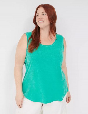 Turquoise Lane Bryant Scoop-Neck Women Tank Top | MRU6214BS