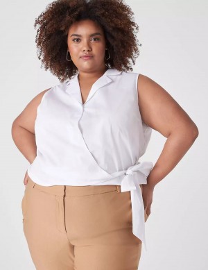 White Lane Bryant Crop Sleeveless Full-Wrap Top Women T Shirts | ZQM9951SP