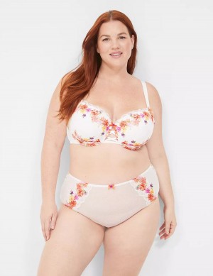 White Lane Bryant Digital Print Lace Women Briefs | OYO948HO