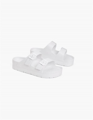 White Lane Bryant Double-Band Women Slide Sandals | VMH10064TD