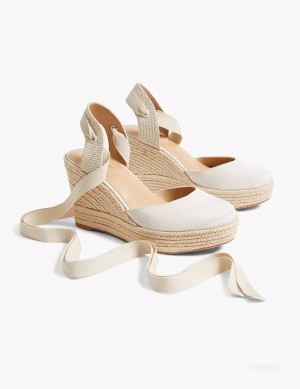 White Lane Bryant Dream Cloud Ankle-Tie Espadrille Women Wedge Sandals | MEF6123VS