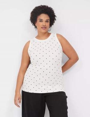 White Lane Bryant Fitted High-Neck Rib Women Tank Top | LSR3677VA