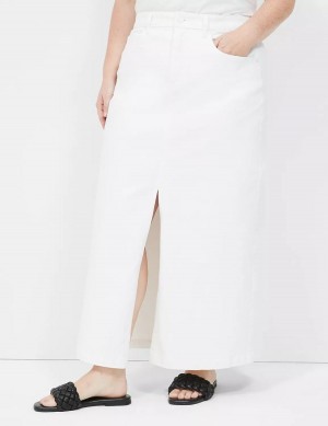 White Lane Bryant High-Rise Denim Maxi Women Skirts | VQM3075SD