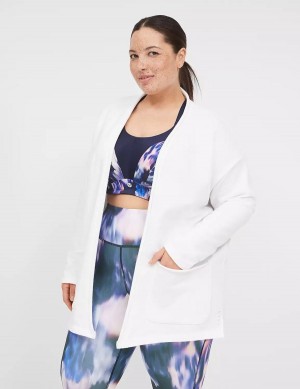 White Lane Bryant LIVI Open-Front French Terry Overpiece Women Robe | RWH195JB