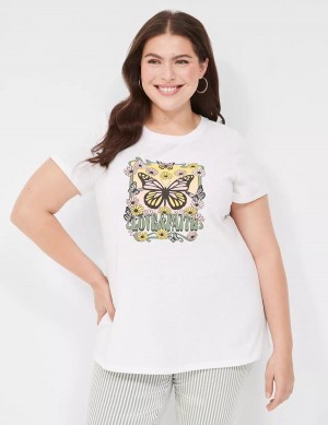 White Lane Bryant Love & Faith Graphic Tee Women T Shirts | CFQ102YS