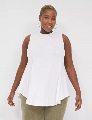 White Lane Bryant Max Swing Sleeveless High-Neck Tunic Women T Shirts | YZD2232QF