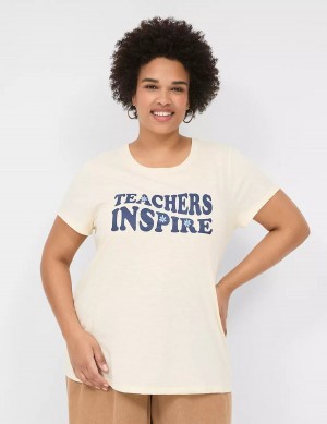 White Lane Bryant Teachers Inspire Graphic Tee Women T Shirts | VCE6447FZ