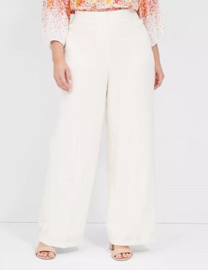 White Rose Lane Bryant Perfect Drape High-Rise Wide Leg - Fully Lined Women Pants | PBT6194BO