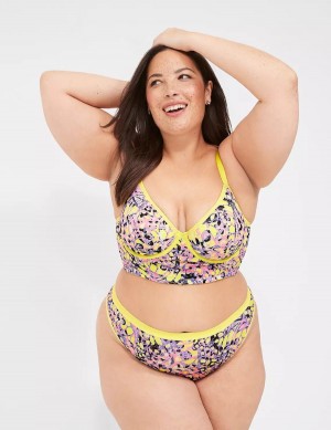 Yellow Multicolor Lane Bryant Longline Demi Women Bralettes | HTD1275LQ