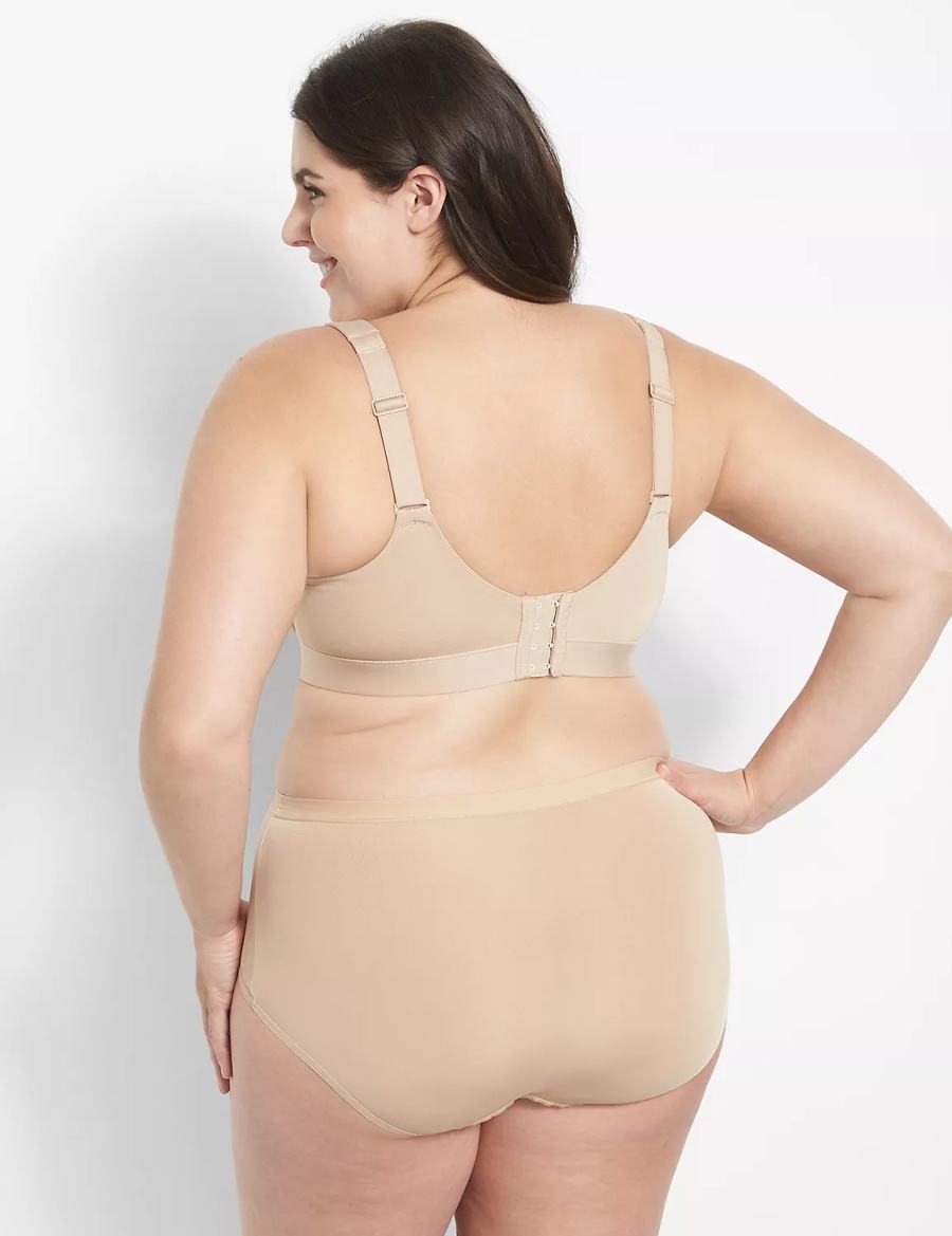 Beige Lane Bryant Comfort Bliss Lightly Lined Full Coverage Women Bralettes | IPH1796LN