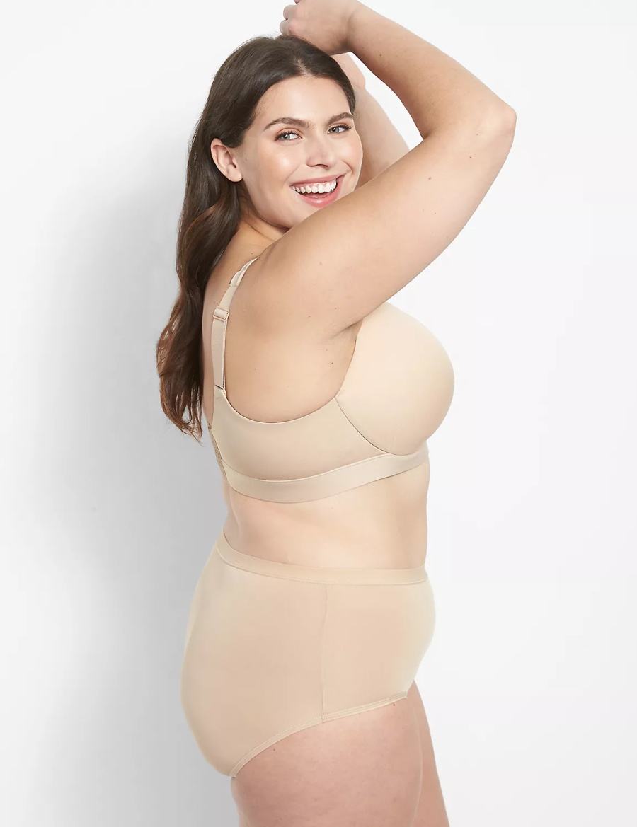 Beige Lane Bryant Comfort Bliss Lightly Lined Full Coverage Women Bralettes | IPH1796LN