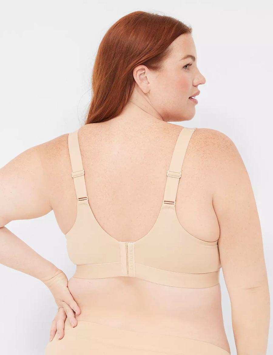 Beige Lane Bryant Comfort Bliss Lightly Lined Plunge Women Bralettes | GLR4781ZA