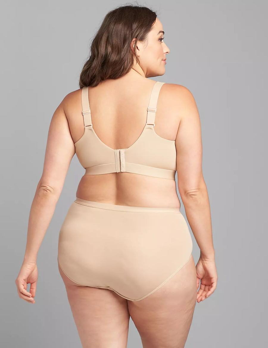 Beige Lane Bryant Comfort Bliss Lightly Lined No-Wire Women Bralettes | MNV546QZ