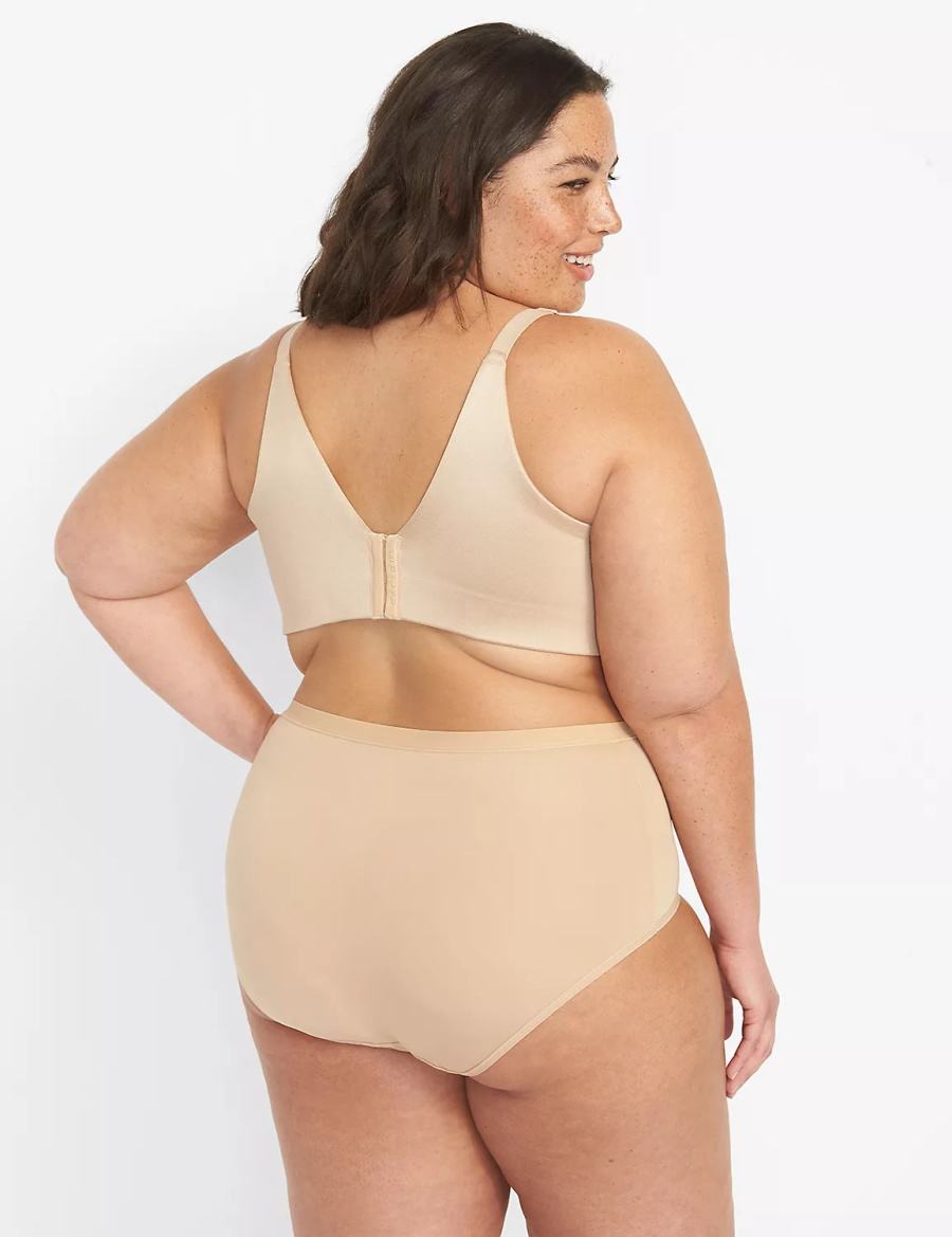 Beige Lane Bryant Invisible Backsmoother Lightly Lined No-Wire Women Bralettes | GOX6477UY