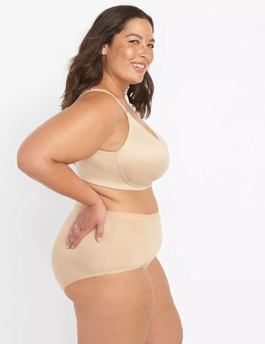 Beige Lane Bryant Invisible Backsmoother Lightly Lined No-Wire Women Bralettes | GOX6477UY