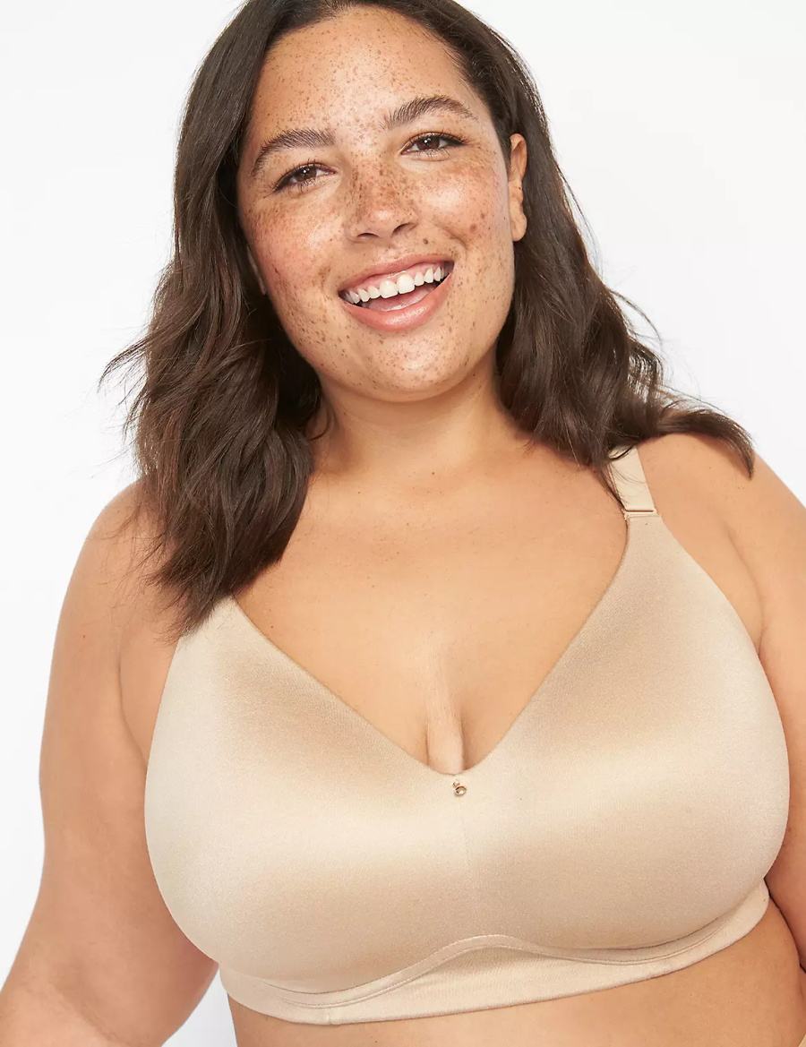 Beige Lane Bryant Invisible Backsmoother Lightly Lined No-Wire Women Bralettes | GOX6477UY