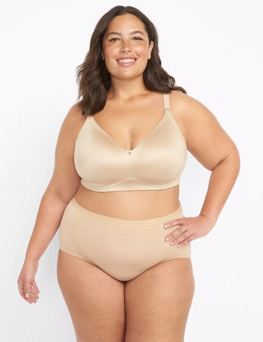 Beige Lane Bryant Invisible Backsmoother Lightly Lined No-Wire Women Bralettes | GOX6477UY