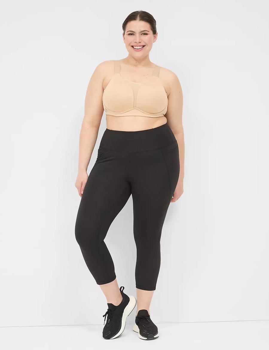 Beige Lane Bryant LIVI Wicking Medium Impact NW Women Sports Bra | OOQ9697KD