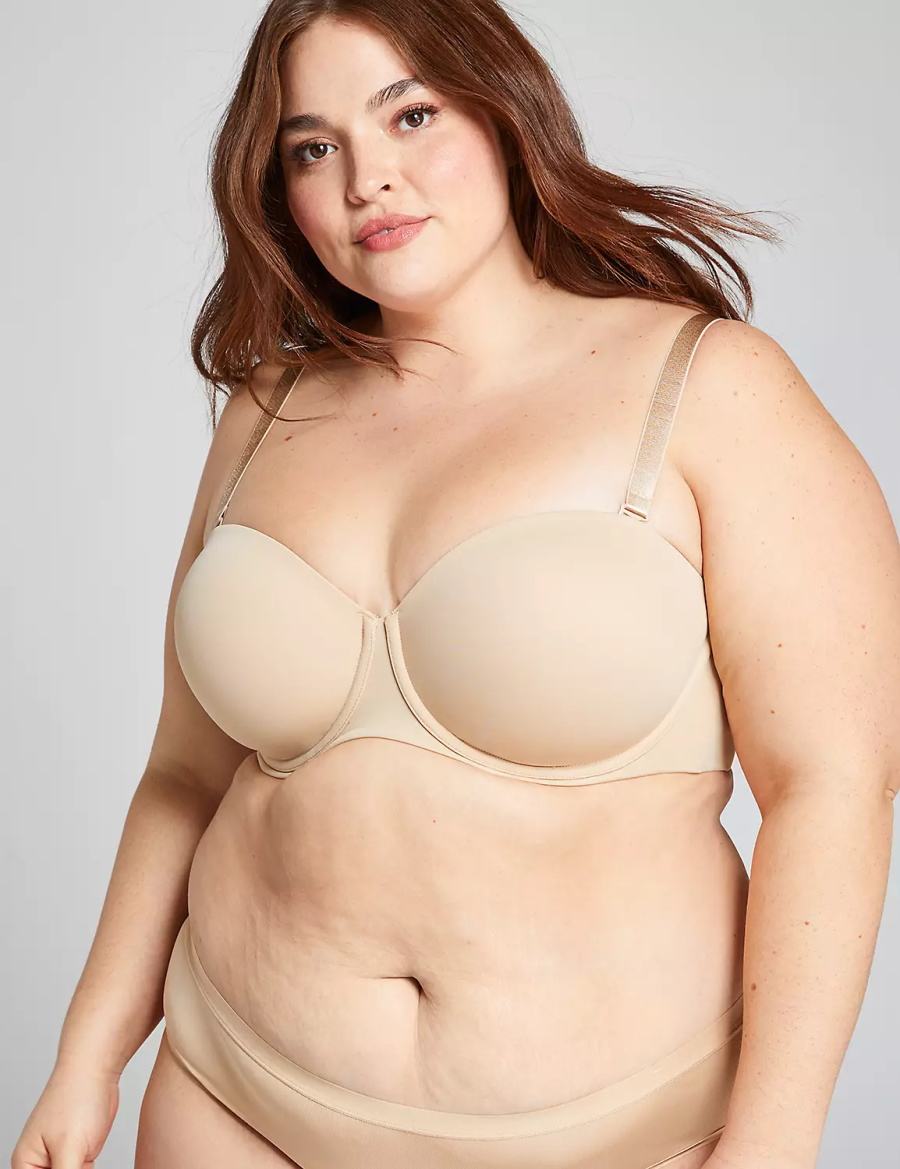 Beige Lane Bryant Lightly Lined Multi-Way Women Strapless Bra | QMN9889JJ