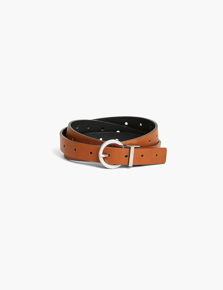 Black Brown Lane Bryant Reversible Women Belts | VYN1474RS