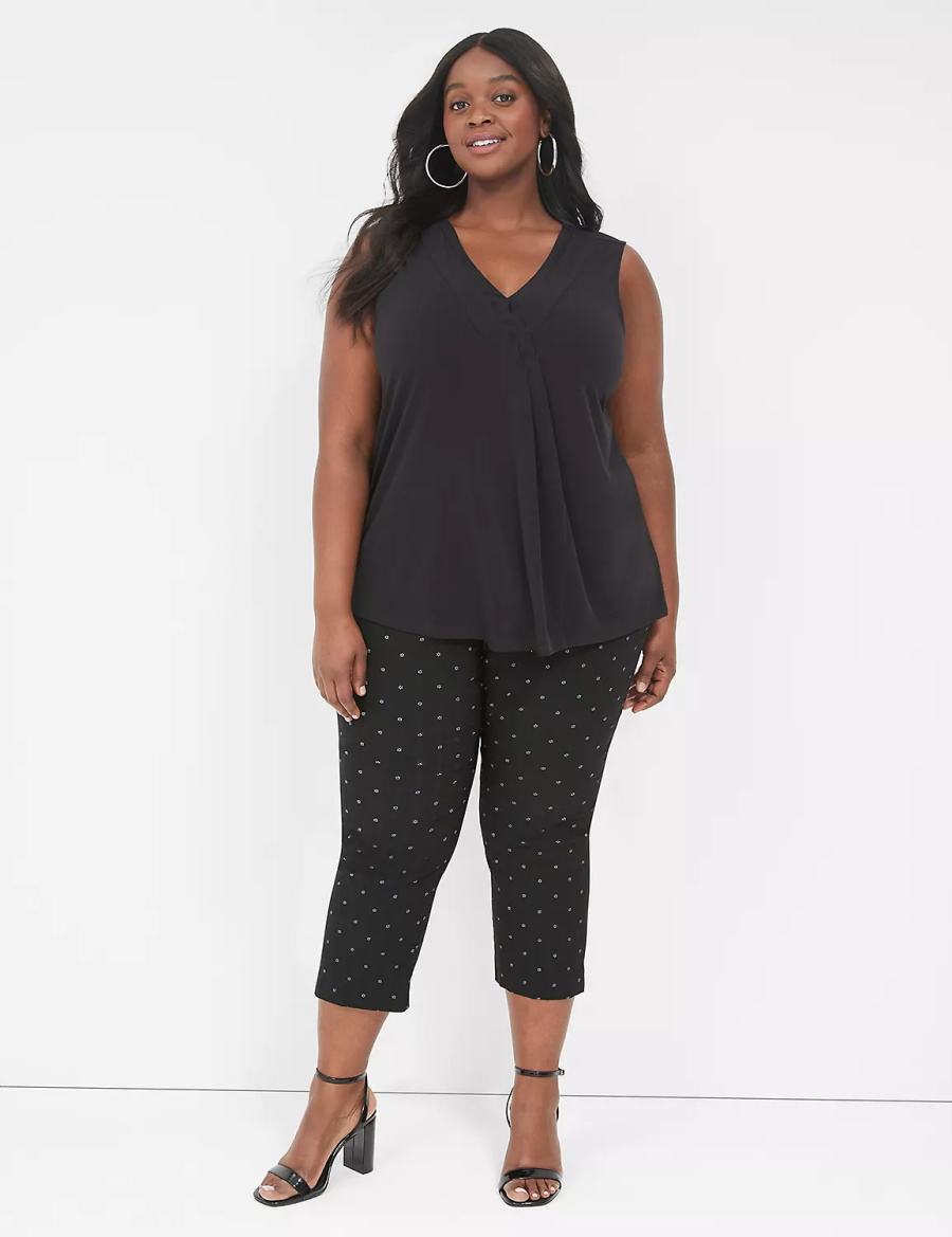 Black Lane Bryant 4-Season Slim Capri Women Pants | JHA648ZH