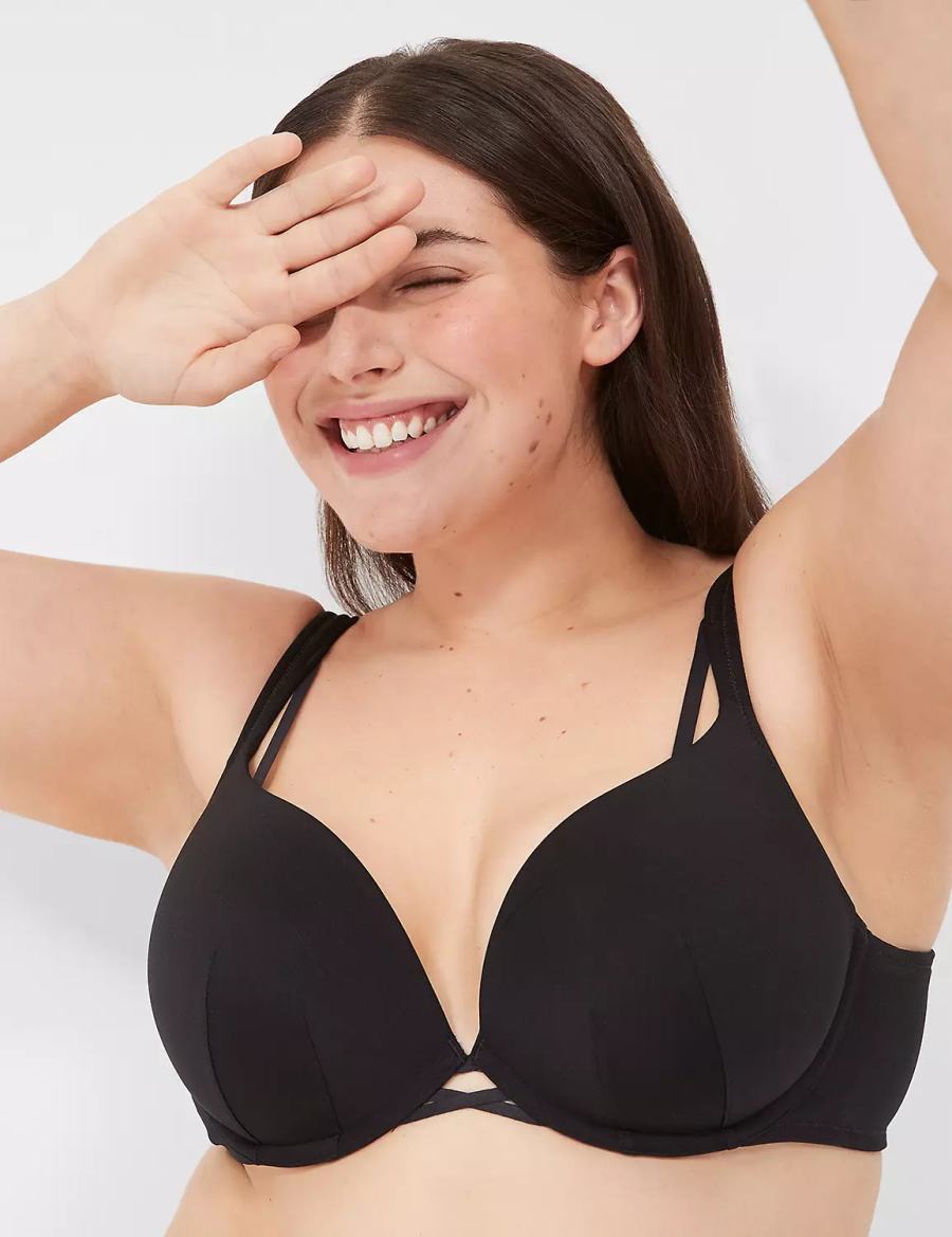 Black Lane Bryant Boost Plunge Women Bralettes | CIB1755VH