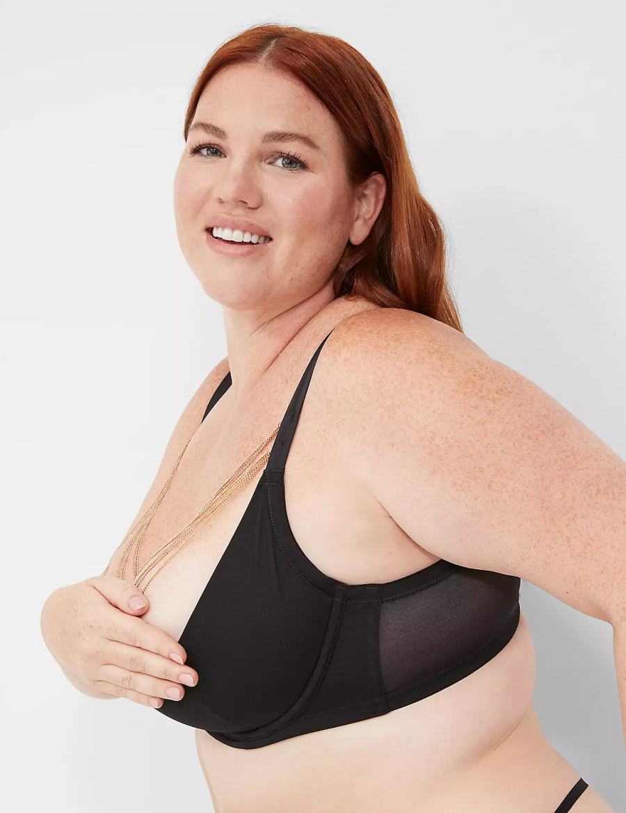 Black Lane Bryant Chain Quarter Cup Women Bralettes | YFY5488LF