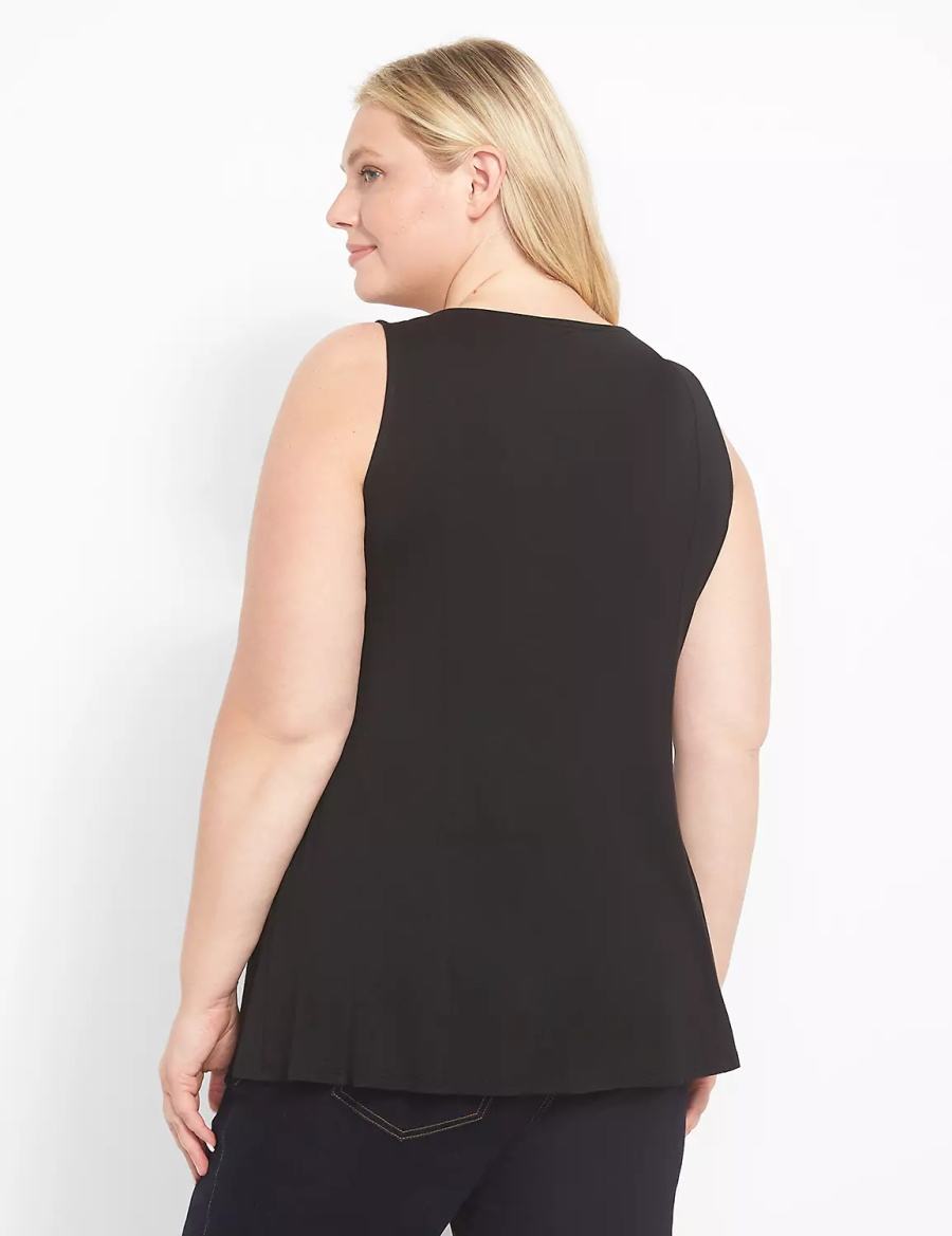 Black Lane Bryant Classic Scoop-Neck Fit & Flare Women Tank Top | GOK6332KS