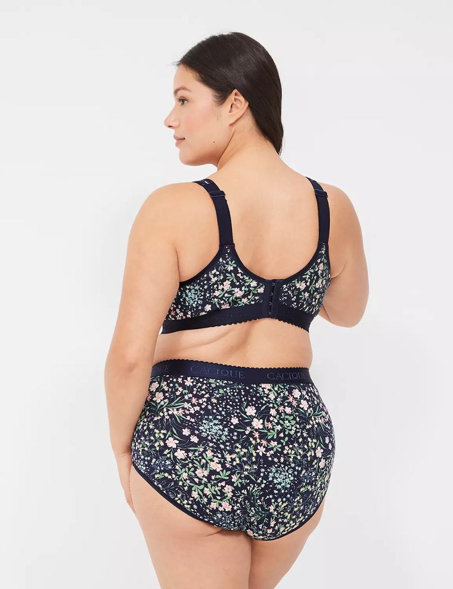 Black Lane Bryant Cotton Lightly Lined No-Wire Women Bralettes | PXM4815VM