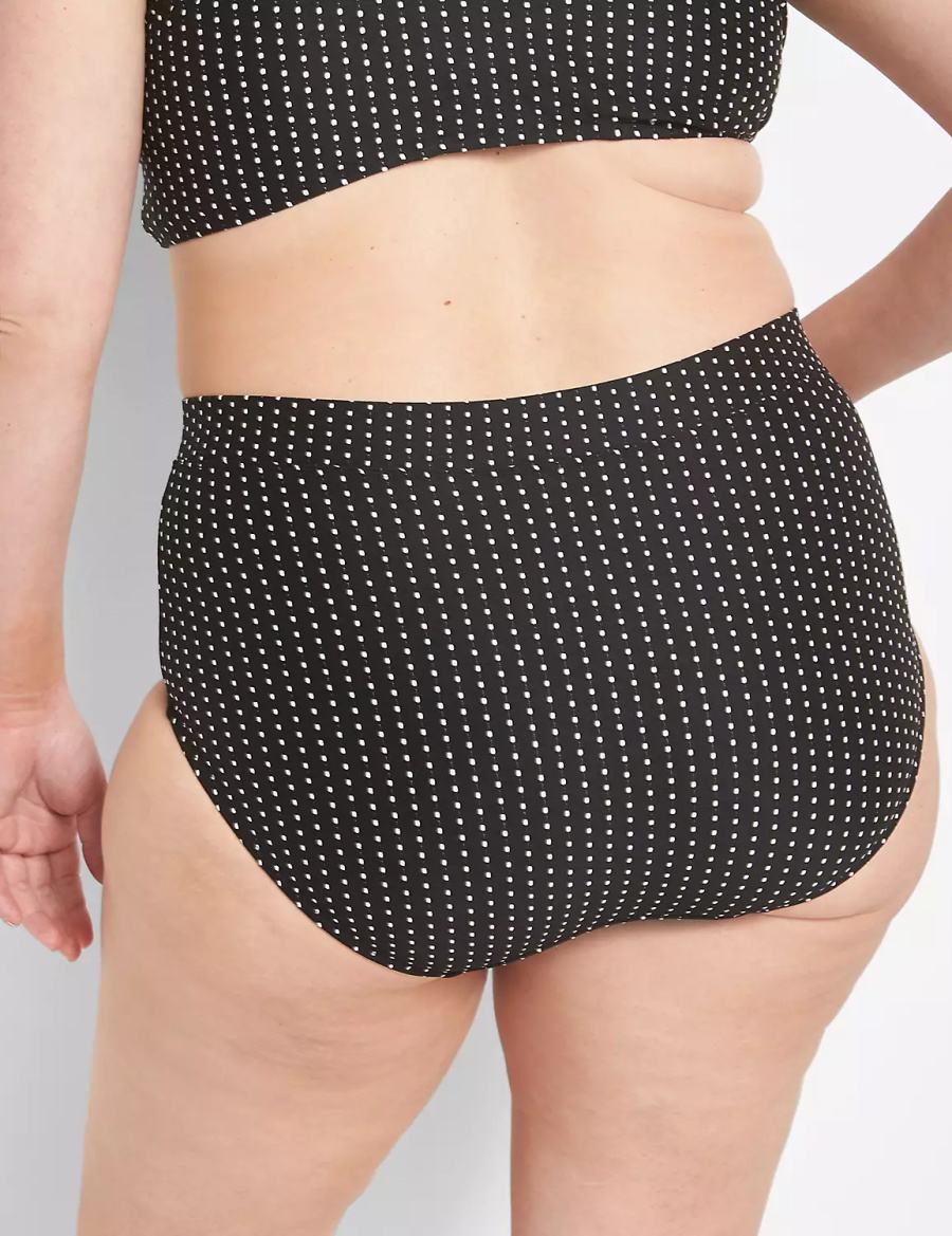 Black Lane Bryant Dot Texture Swim Women Briefs | YHH673UU