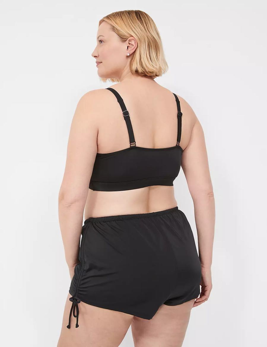 Black Lane Bryant Drawstring Swim Women Skirts | GGV6277MJ