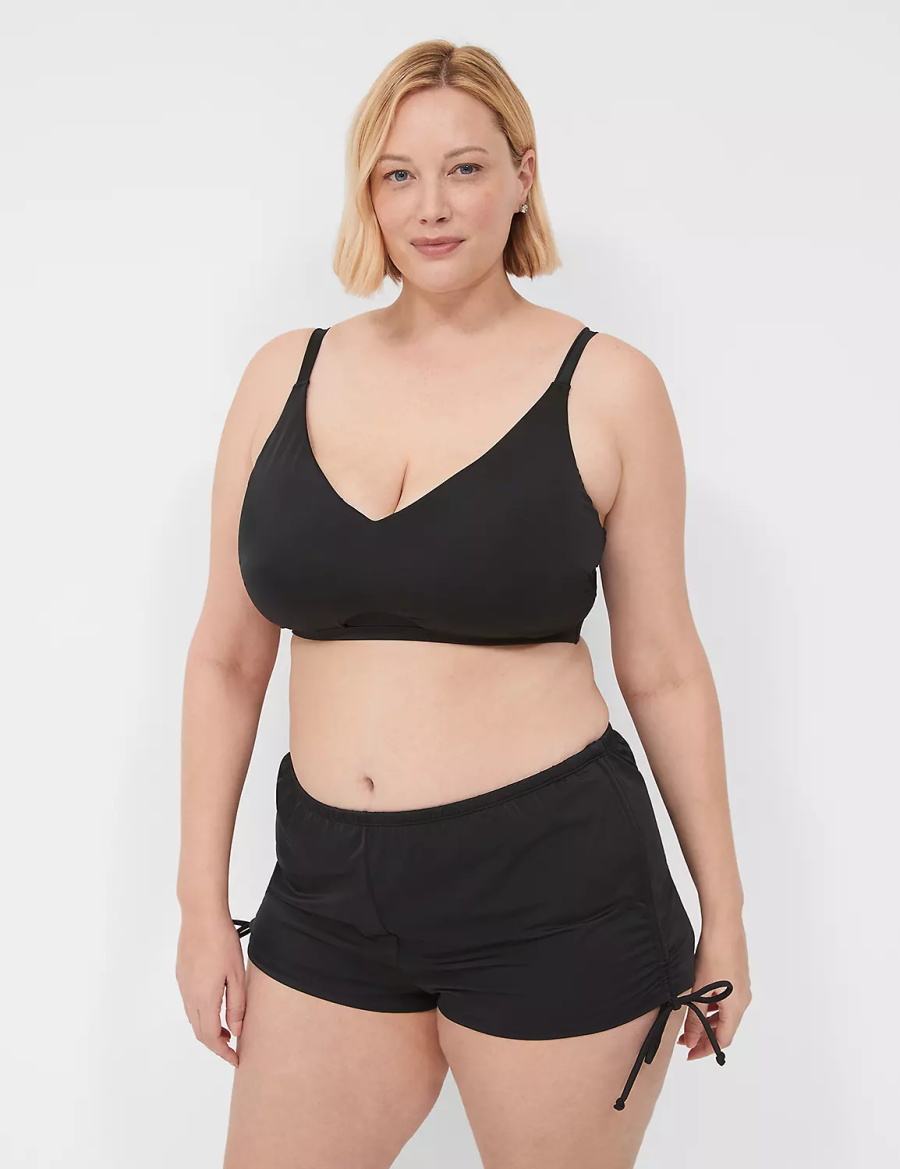 Black Lane Bryant Drawstring Swim Women Skirts | GGV6277MJ